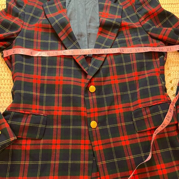 Vintage Fioravanti Tartan Plaid Sport Coat w/ Firmin London Gold Buttons 42 Reg - Picture 9 of 16
